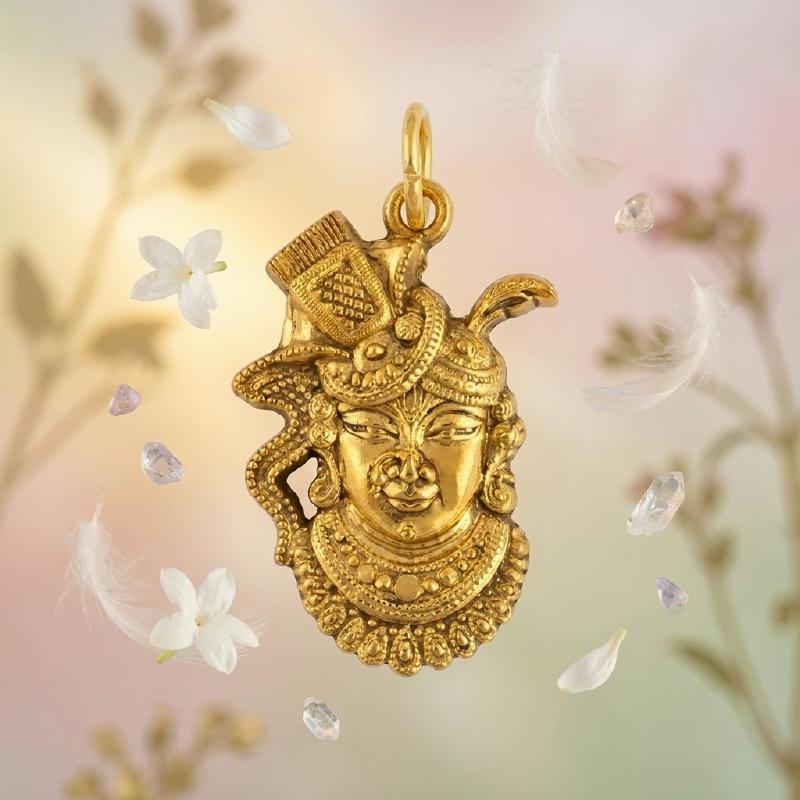 Gold Shrinathji Locket Pendant