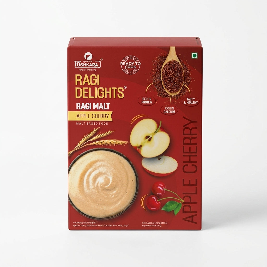 Nachani Satva: Sprouted Ragi Malt with Apple & Cherry