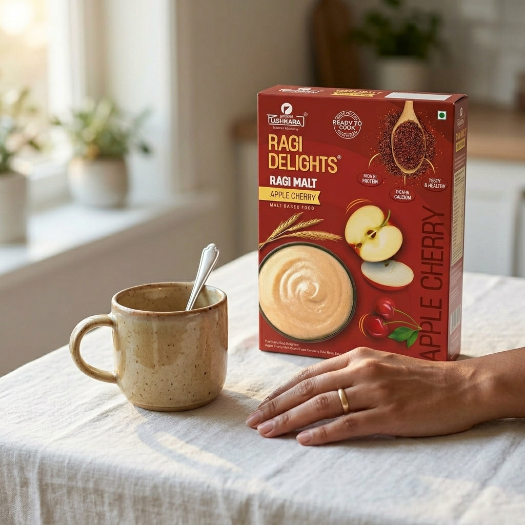 Nachani Satva: Sprouted Ragi Malt with Apple & Cherry