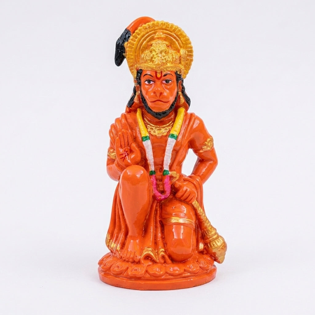 Hanuman Sitting Orange 5 INCH