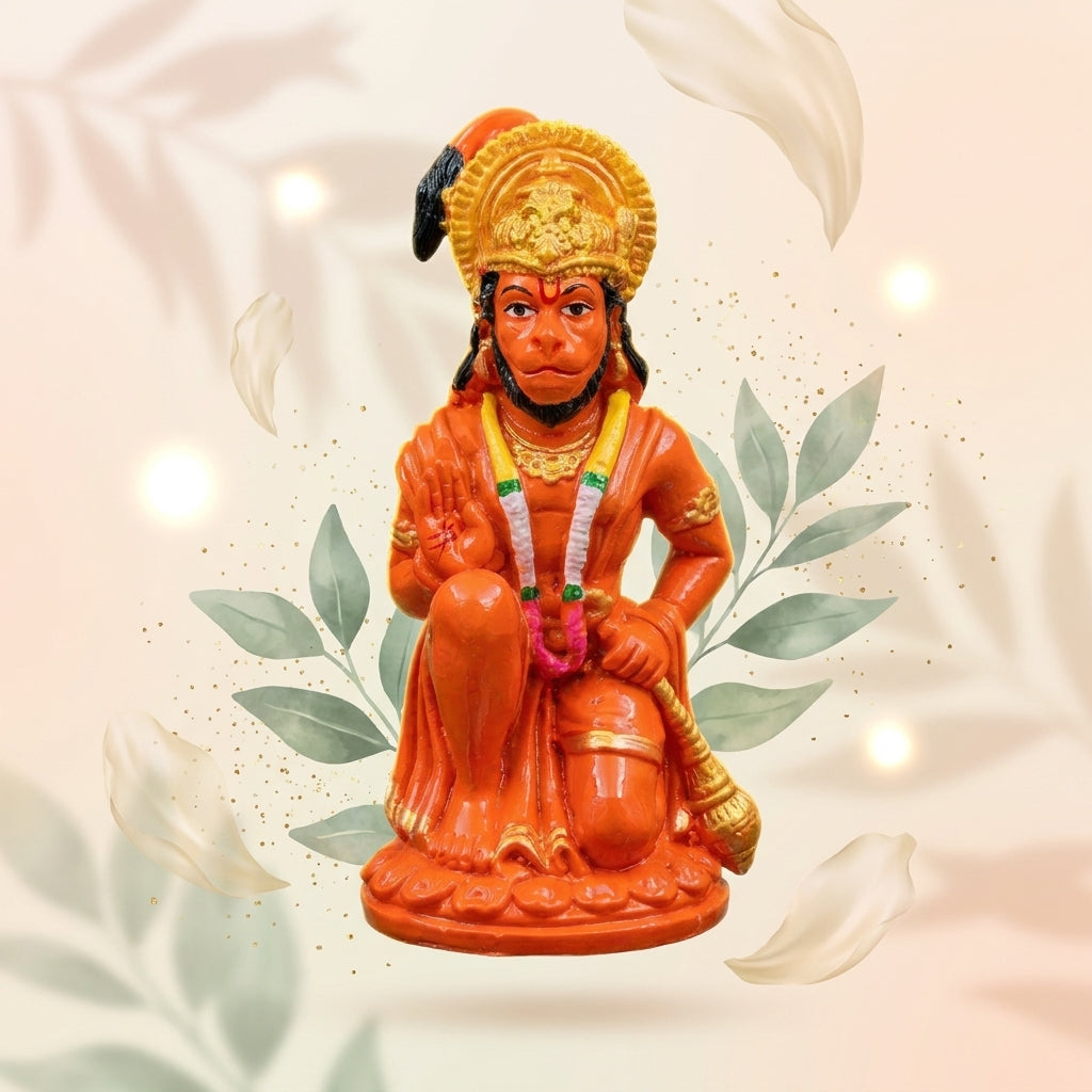 Hanuman Sitting Orange 5 INCH