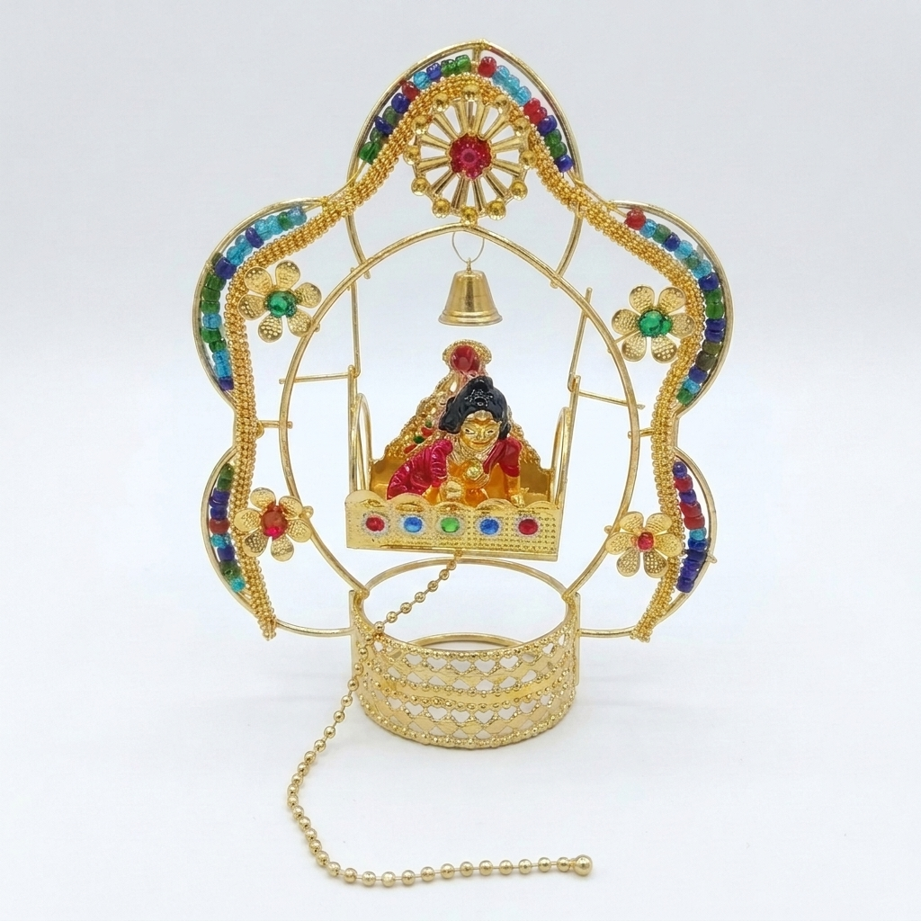Jhulla with Laddu Gopal Ji ( Round Base )