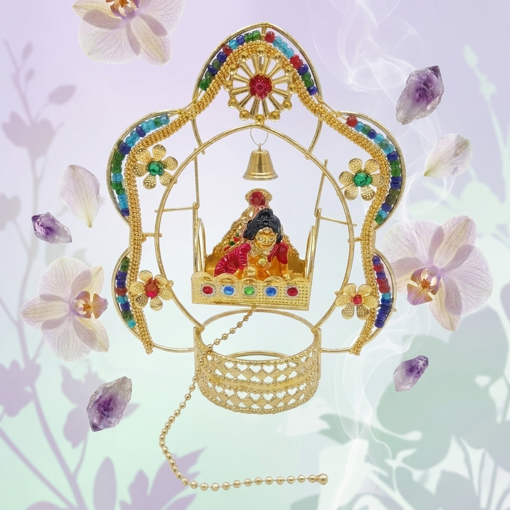 Jhulla with Laddu Gopal Ji ( Round Base )